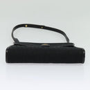 Christian Dior Trotter Canvas Shoulder Bag Black Gold Auth 129624-5
