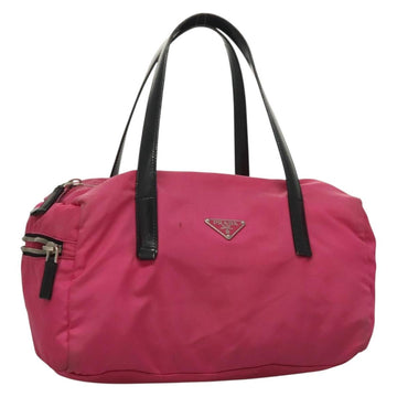 PRADA Shoulder Bag Nylon Pink Silver Auth 129631
