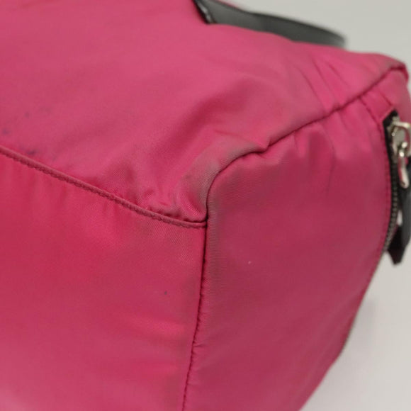 PRADA Shoulder Bag Nylon Pink Silver Auth 129631