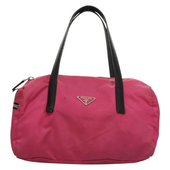PRADA Shoulder Bag Nylon Pink Silver Auth 129631