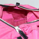PRADA Shoulder Bag Nylon Pink Silver Auth 129631-22