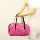 PRADA Shoulder Bag Nylon Pink Silver Auth 129631-23