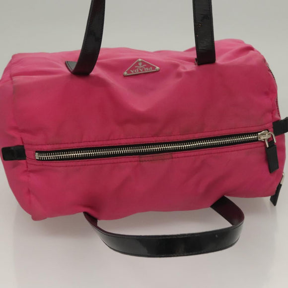PRADA Shoulder Bag Nylon Pink Silver Auth 129631