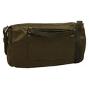 PRADA Shoulder Bag Satin Green Silver Auth 129632-1