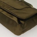 PRADA Shoulder Bag Satin Green Silver Auth 129632-15