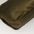 PRADA Shoulder Bag Satin Green Silver Auth 129632-16