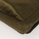 PRADA Shoulder Bag Satin Green Silver Auth 129632-17
