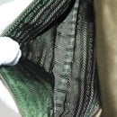 PRADA Shoulder Bag Satin Green Silver Auth 129632-11