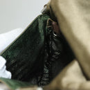 PRADA Shoulder Bag Satin Green Silver Auth 129632-19