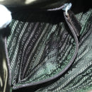 PRADA Shoulder Bag Satin Green Silver Auth 129632-21