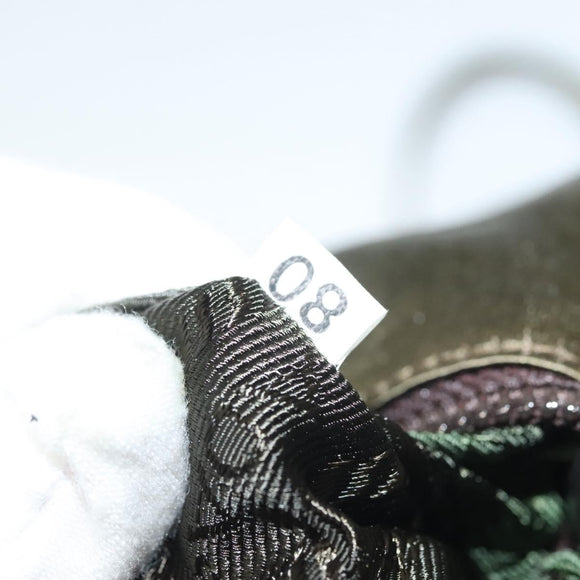 PRADA Shoulder Bag Satin Green Silver Auth 129632