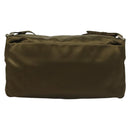 PRADA Shoulder Bag Satin Green Silver Auth 129632-2