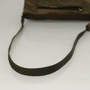 PRADA Shoulder Bag Satin Green Silver Auth 129632-7