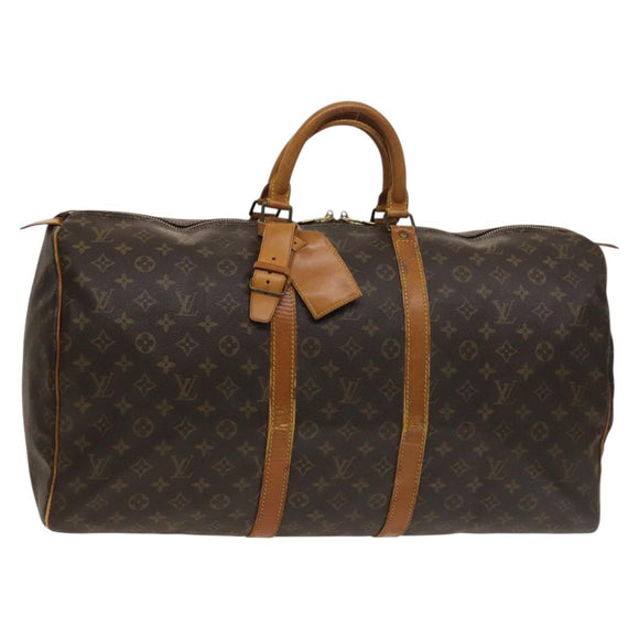 LOUIS VUITTON Monogram Keepall 55 Boston Bag M41424 LV Auth 129636