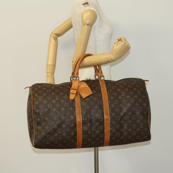 LOUIS VUITTON Monogram Keepall 55 Boston Bag M41424 LV Auth 129636