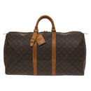 LOUIS VUITTON Monogram Keepall 55 Boston Bag M41424 LV Auth 129636-13