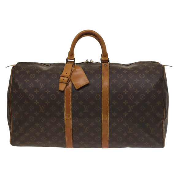 LOUIS VUITTON Monogram Keepall 55 Boston Bag M41424 LV Auth 129636