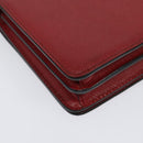 PRADA Chain Shoulder Bag Leather Red Gold Auth 129643-16