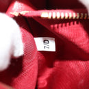 PRADA Chain Shoulder Bag Leather Red Gold Auth 129643-12