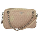 PRADA Chain Shoulder Bag Nylon 2way Pink Silver Auth 129644-1