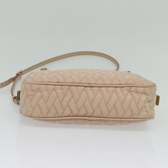 PRADA Chain Shoulder Bag Nylon 2way Pink Silver Auth 129644
