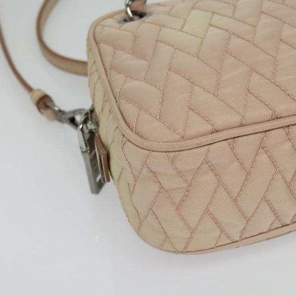 PRADA Chain Shoulder Bag Nylon 2way Pink Silver Auth 129644