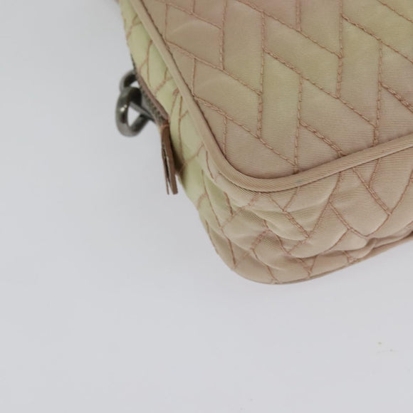 PRADA Chain Shoulder Bag Nylon 2way Pink Silver Auth 129644