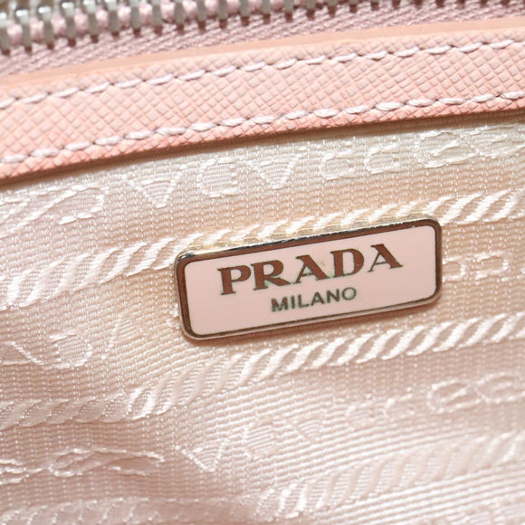 PRADA Chain Shoulder Bag Nylon 2way Pink Silver Auth 129644