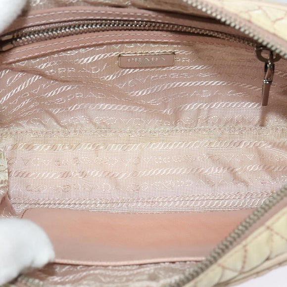 PRADA Chain Shoulder Bag Nylon 2way Pink Silver Auth 129644