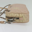 PRADA Chain Shoulder Bag Nylon 2way Pink Silver Auth 129644-3