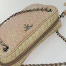 PRADA Chain Shoulder Bag Nylon 2way Pink Silver Auth 129644-6