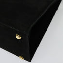 Salvatore Ferragamo Hand Bag Suede 2way Black Silver Auth 129645-18