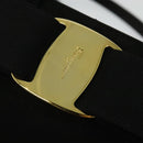 Salvatore Ferragamo Hand Bag Suede 2way Black Silver Auth 129645-19
