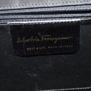 Salvatore Ferragamo Hand Bag Suede 2way Black Silver Auth 129645-12