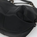 Salvatore Ferragamo Chain Shoulder Bag Nylon Black Auth 129646-9
