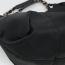 Salvatore Ferragamo Chain Shoulder Bag Nylon Black Auth 129646-14