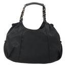 Salvatore Ferragamo Chain Shoulder Bag Nylon Black Auth 129646-13