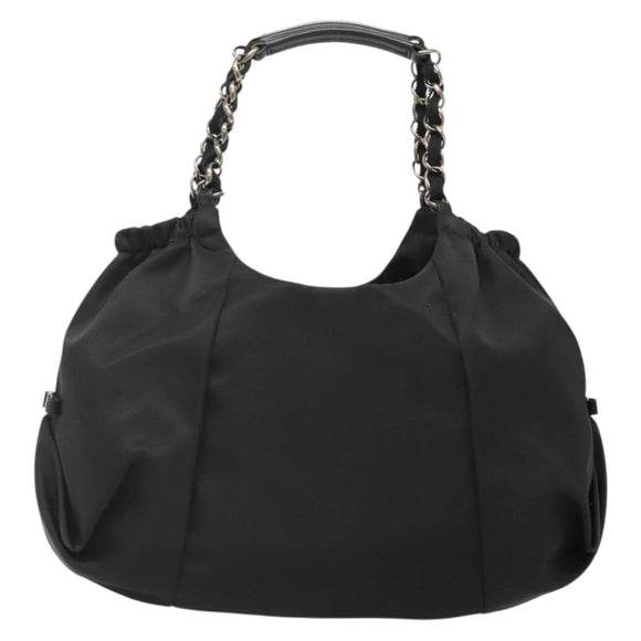 Salvatore Ferragamo Chain Shoulder Bag Nylon Black Auth 129646