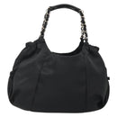 Salvatore Ferragamo Chain Shoulder Bag Nylon Black Auth 129646-2