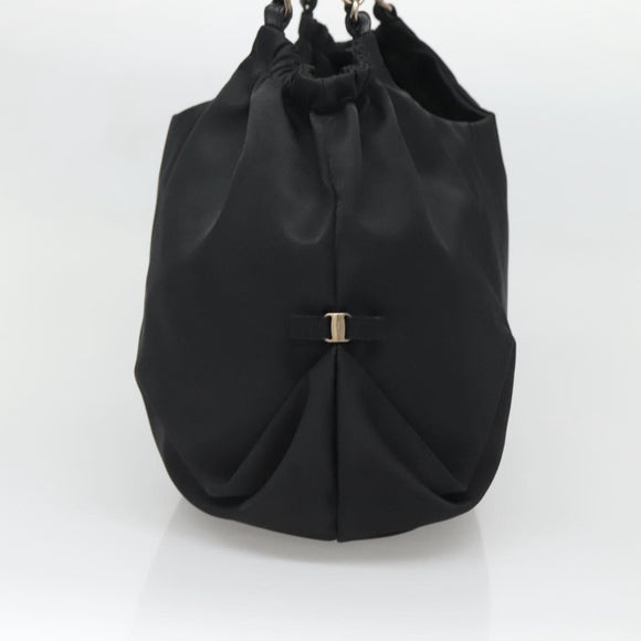 Salvatore Ferragamo Chain Shoulder Bag Nylon Black Auth 129646