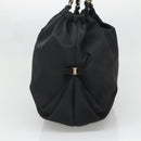 Salvatore Ferragamo Chain Shoulder Bag Nylon Black Auth 129646-4