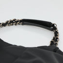 Salvatore Ferragamo Chain Shoulder Bag Nylon Black Auth 129646-8