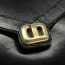 Christian Dior Shoulder Bag Leather Black Gold Auth 129647-9