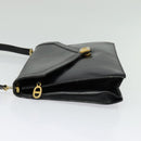 Christian Dior Shoulder Bag Leather Black Gold Auth 129647-3