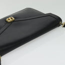 Christian Dior Shoulder Bag Leather Black Gold Auth 129647-6