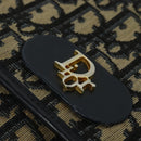 Christian Dior Trotter Canvas Shoulder Bag Navy Gold Auth 129648-17