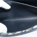 Christian Dior Trotter Canvas Shoulder Bag Navy Gold Auth 129648-12