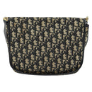 Christian Dior Trotter Canvas Shoulder Bag Navy Gold Auth 129648-2