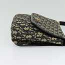 Christian Dior Trotter Canvas Shoulder Bag Navy Gold Auth 129648-4