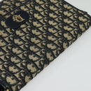 Christian Dior Trotter Canvas Shoulder Bag Navy Gold Auth 129648-6